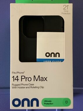 Onn 14 Pro Max Rugged Phone Case with holster rotating clip phone case.